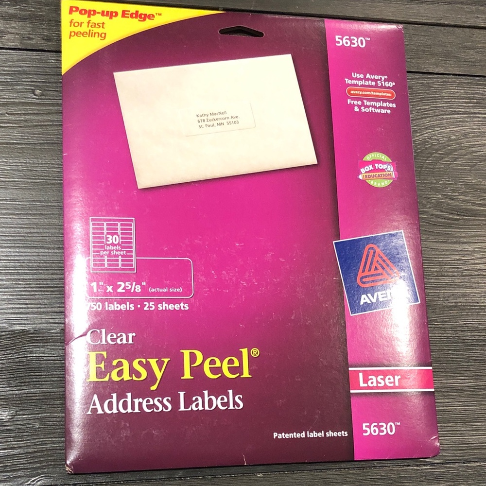 Avery Easy Peel Clear Address Labels Pack